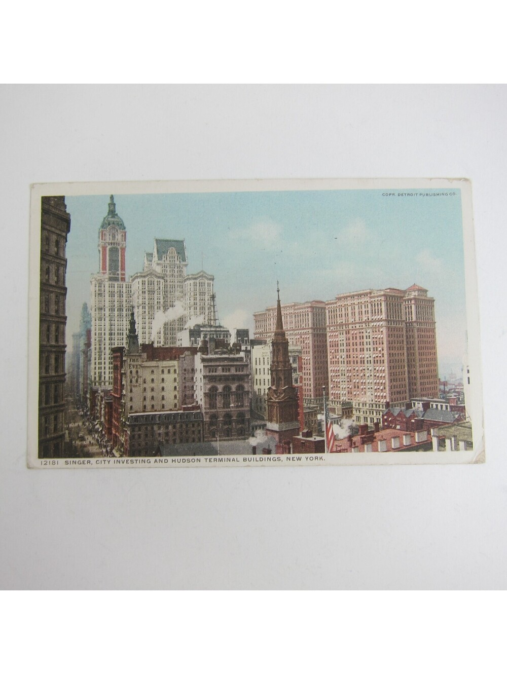 Postcard New York Singer City Investing & Hudson Terminal Buildings Antique 1912